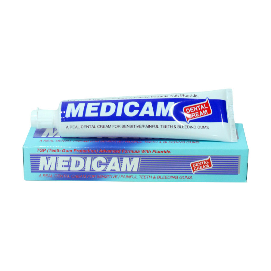 Medicam Dental Cream - Teeth Gum Protection Advanced Formula With Fluoride - Cream For Sensitive / Painful Teeth & Bleeding Gums- 100 Grams