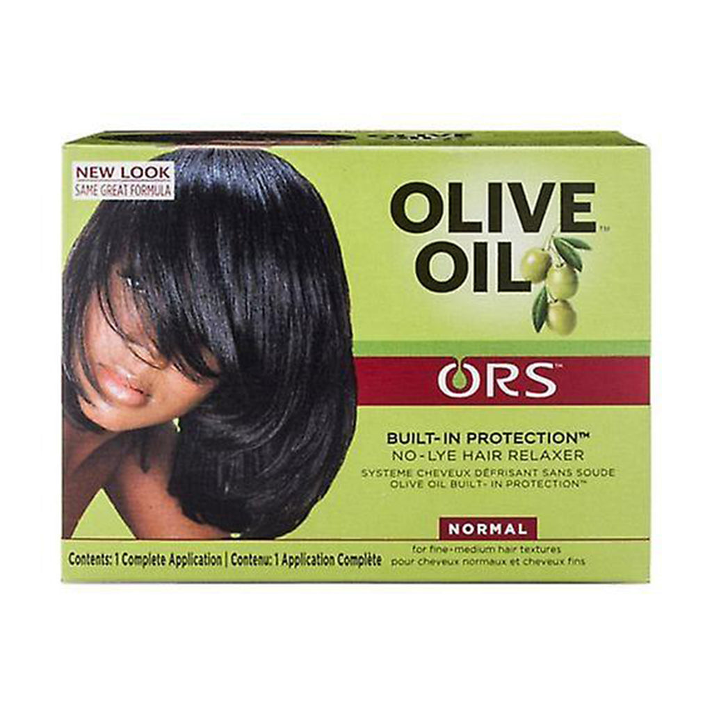 ORS Organic Root Stimulator - Olive Oil No-Lye Hair Relaxer - Normal - w/ Relaxer Base/Activator, Conditioner, Replenishing Pak, Aloe Shampoo, Wrap/Set Mousse & Hair Lotion - 1 Complete Application