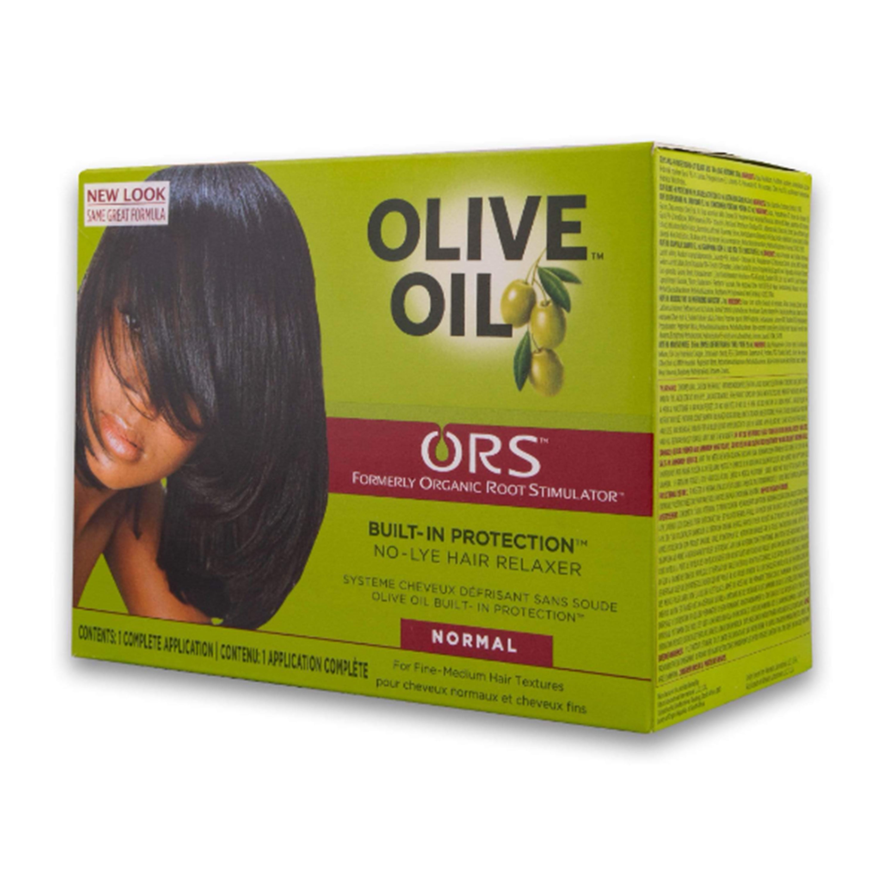 ORS Organic Root Stimulator - Olive Oil No-Lye Hair Relaxer - Normal - w/ Relaxer Base/Activator, Conditioner, Replenishing Pak, Aloe Shampoo, Wrap/Set Mousse & Hair Lotion - 1 Complete Application