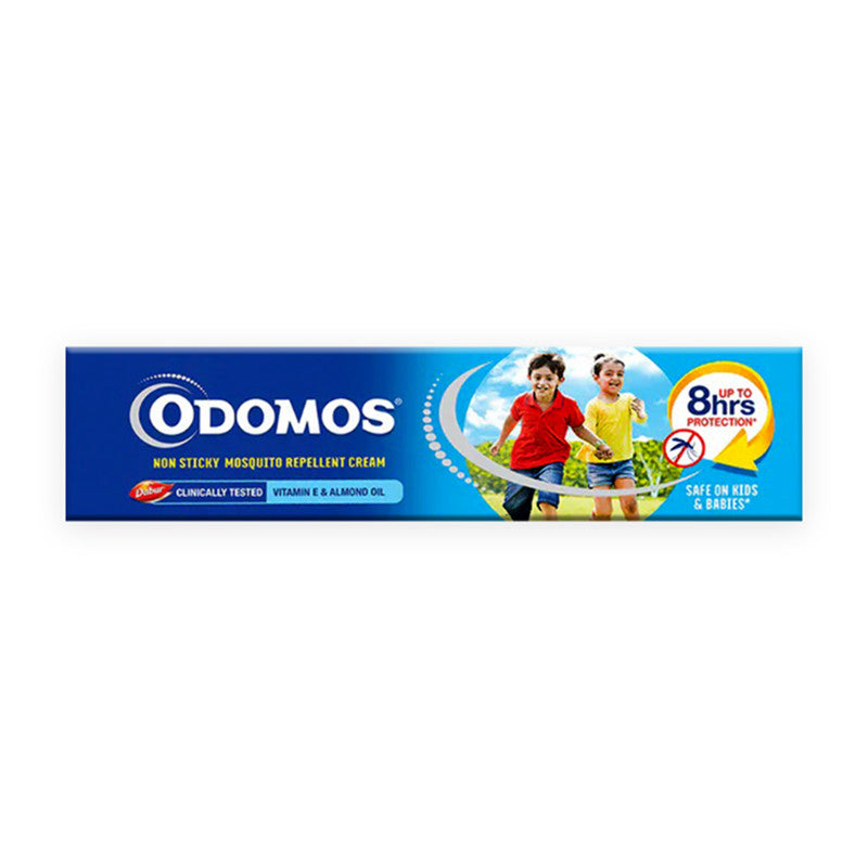 Dabur Odomos Non Sticky Mosquito Repellent Cream with Vitamin E & Almond Oil  - Safe on Kids & Babies - Up to 8 Hrs Protection - Clinically Tested - 100 gms