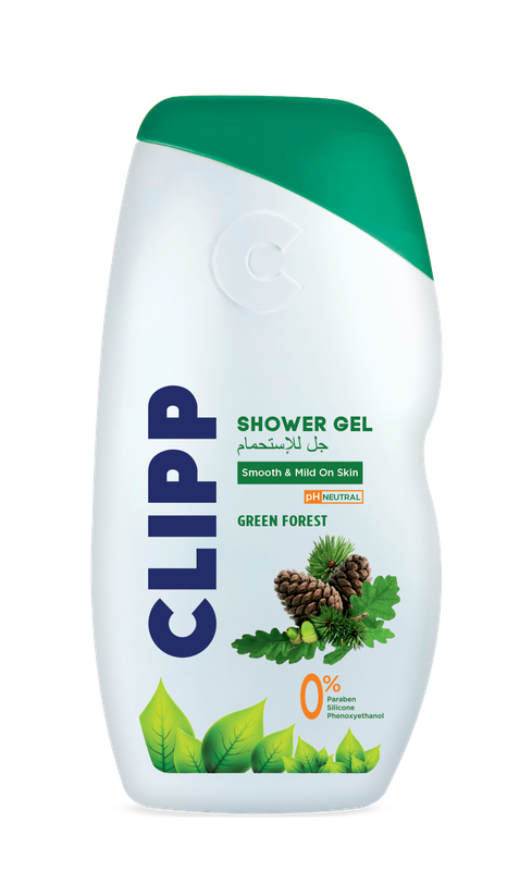 Clipp Shower Gel Green Forest  - Smooth & Mild On Skin - Paraben, Silicon & Phenoxyethanol Free      250ml