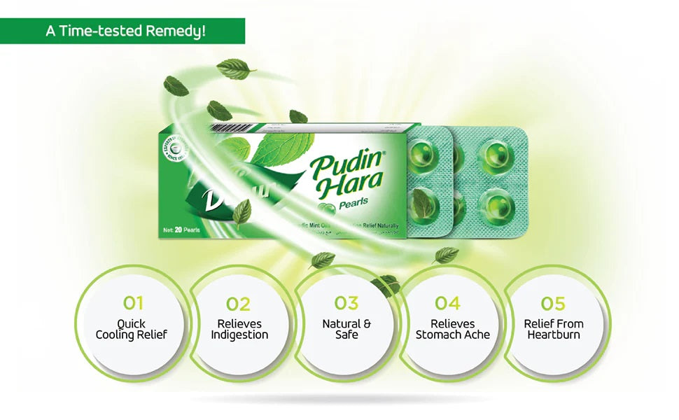 Dabur Pudin Hara Capsules - 100% Ayurvedic and Safe for Stomach - Provides Relief Aganist Indigestion, Gas and Acidity - Daily Digestive Supplement - 20 Pearls