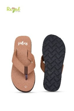 Regal Gents Foot Care Slipper- With Micro Cellular Rubber Insoles- Anti-Skid Sole with Enhanced Grip- Lightweight & Durable- RL 2011, Tan, Size 7