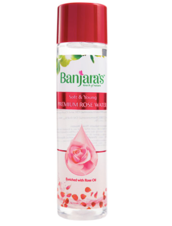 Banjara's Soft & Young Premium Rose Water Enriched with Rose Extract | Alcohol Free, Paraben Free | Tones the Skin | Maintains The pH Balance of the Skin  - 120ml