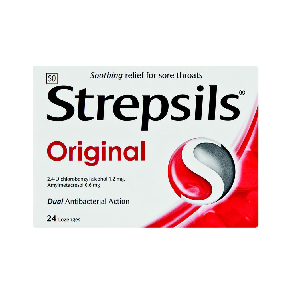 Strepsils Original Lozenges - Soothing Effective Relief for Sore Throat - Dual Anti Bacterial Action - 24 Lozenges