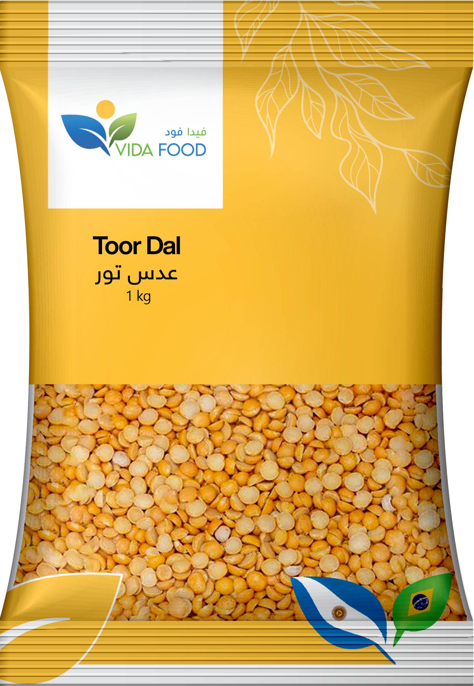 Vida Food Toor Dal  - Free from GMO and Natural - Rich with Protein, Fiber, Vitamins & Minerals - 1 kg