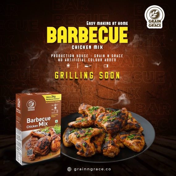 Grain N Grace- Barbecue Chicken Mix  - Barbecue Chicken At Home Either in Pan or Grill or Oven - 100 gm