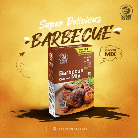 Grain N Grace- Barbecue Chicken Mix  - Barbecue Chicken At Home Either in Pan or Grill or Oven - 100 gm