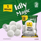 Grain N Grace 1 Minute Idly Batter Powder - No Added Colours, Preservatives & Flavours  - Made from High-Quality Rice & Urad Dal- 500 g