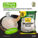Grain N Grace 1 Minute Palappam Batter Powder - No Added Colours, Preservatives & Flavours  - Made from High-Quality Rice & Urad Dal (Black Gram)- 500 g