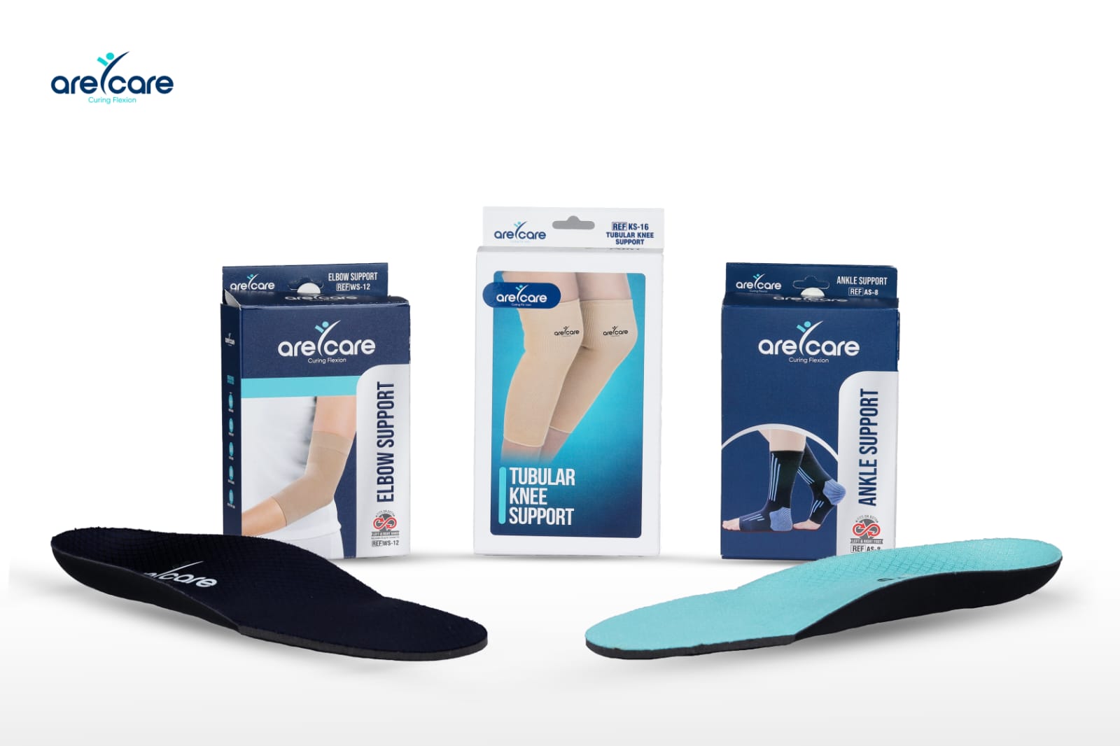 Arecare Tubular Knee Support  - Supports Knee Joint - Provides Relief from Knee Pain - Reduces Swelling - For Athritis, Sprain & Strain in Knee, Patella Injury & Inflammation in Knee - Tan, Size L