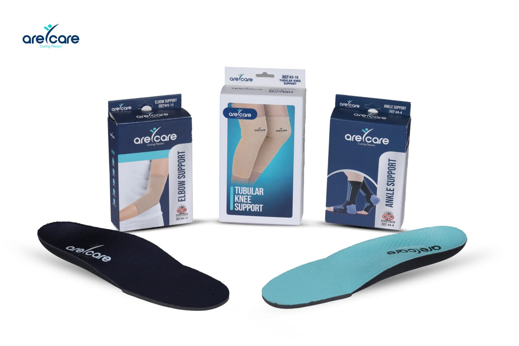 Arecare Ankle Support - Protection Against Sport Injury - Provides Relief from Ankle Pain - Reduces Swelling - Supports Weak or Injured Ankle - Black, Size L