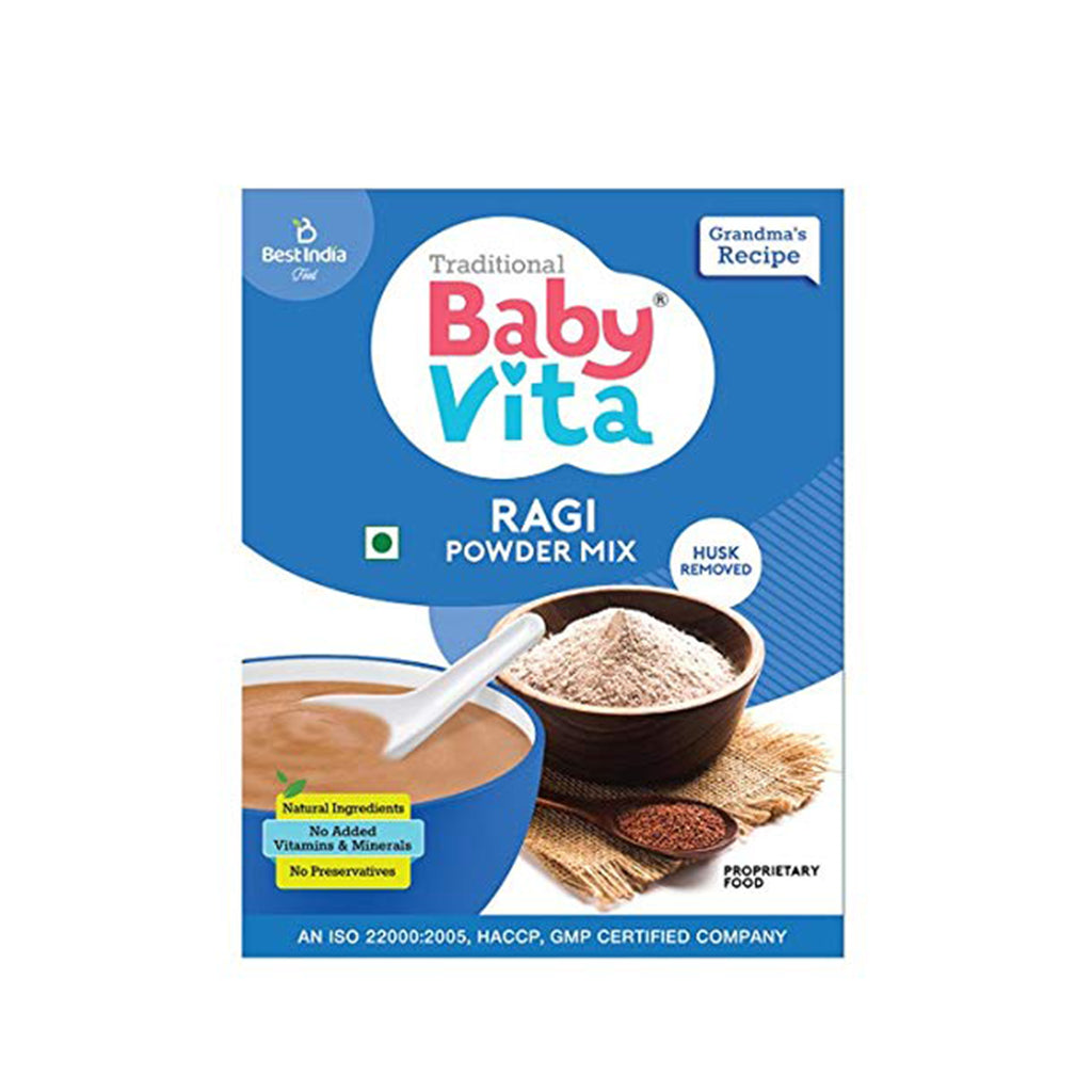 BabyVita Ragi Powder Mix - No Preservatives, No Added Vitamins & Minerals - Natural Ingridients - 300 Grams
