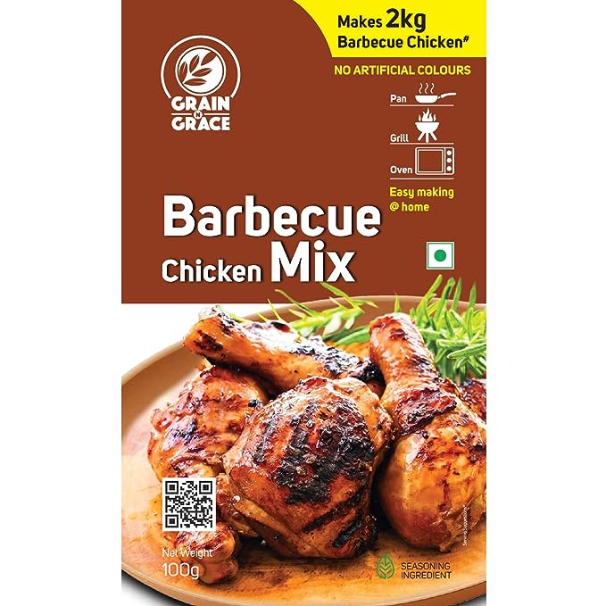 Grain N Grace- Barbecue Chicken Mix  - Barbecue Chicken At Home Either in Pan or Grill or Oven - 100 gm