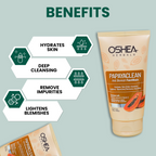 Oshea Herbals Papaya Clean Anti Blemish Face Wash - Hydrates Skin - Deep Cleansing - Lightens Blemishes & Removes Impurities - Enriched w/ Papaya Extracts & Vitamin E  - 150 grams