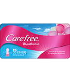 Carefree Breathable Unscented Panty Liners - Irritation Free Protection - 20 Liners