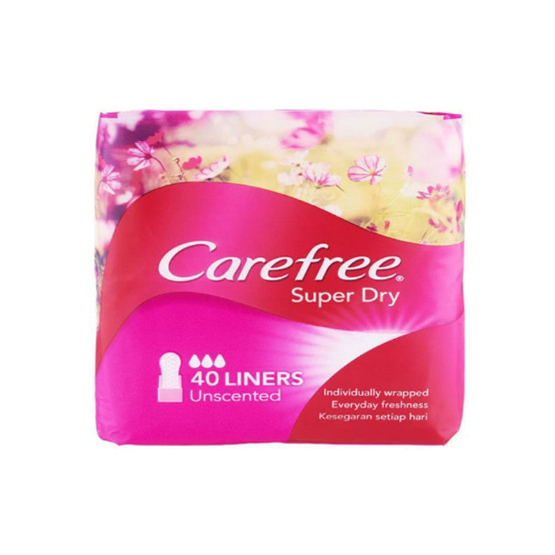 Carefree Super Dry Panty Liners Unscented - Irritation Free Protection - 40 Liners