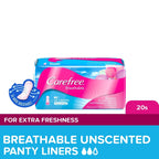 Carefree Breathable Unscented Panty Liners - Irritation Free Protection - 20 Liners