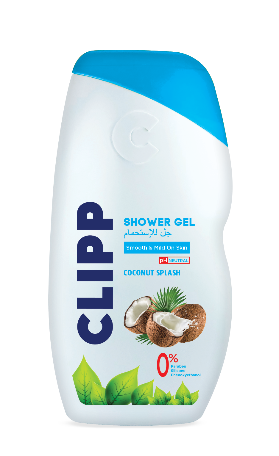 Clipp Shower Gel Coconut Splash Smooth & Mild On Skin PH Neutral 0% Paraben, Silicon, Phenoxyethanol Nourishes Skin and Prevents Dryness and Itchiness 250ml
