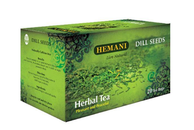 Hemani Dill Seeds Herbal Tea - Pleasant and Peaceful - Soothes Stomach Cramps, Insomnia and Hiccups   - 20 Tea Bags - 40gms