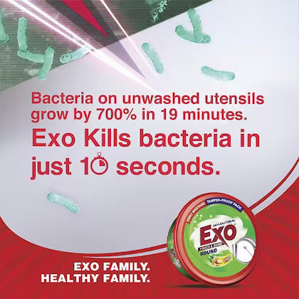 Exo Anti Bacteriall Round Dishwash Bar - Ginger Twist  - Active Cyclozan Remove Bacteria From your Utensils  - Gentle on Hands  -250 grms