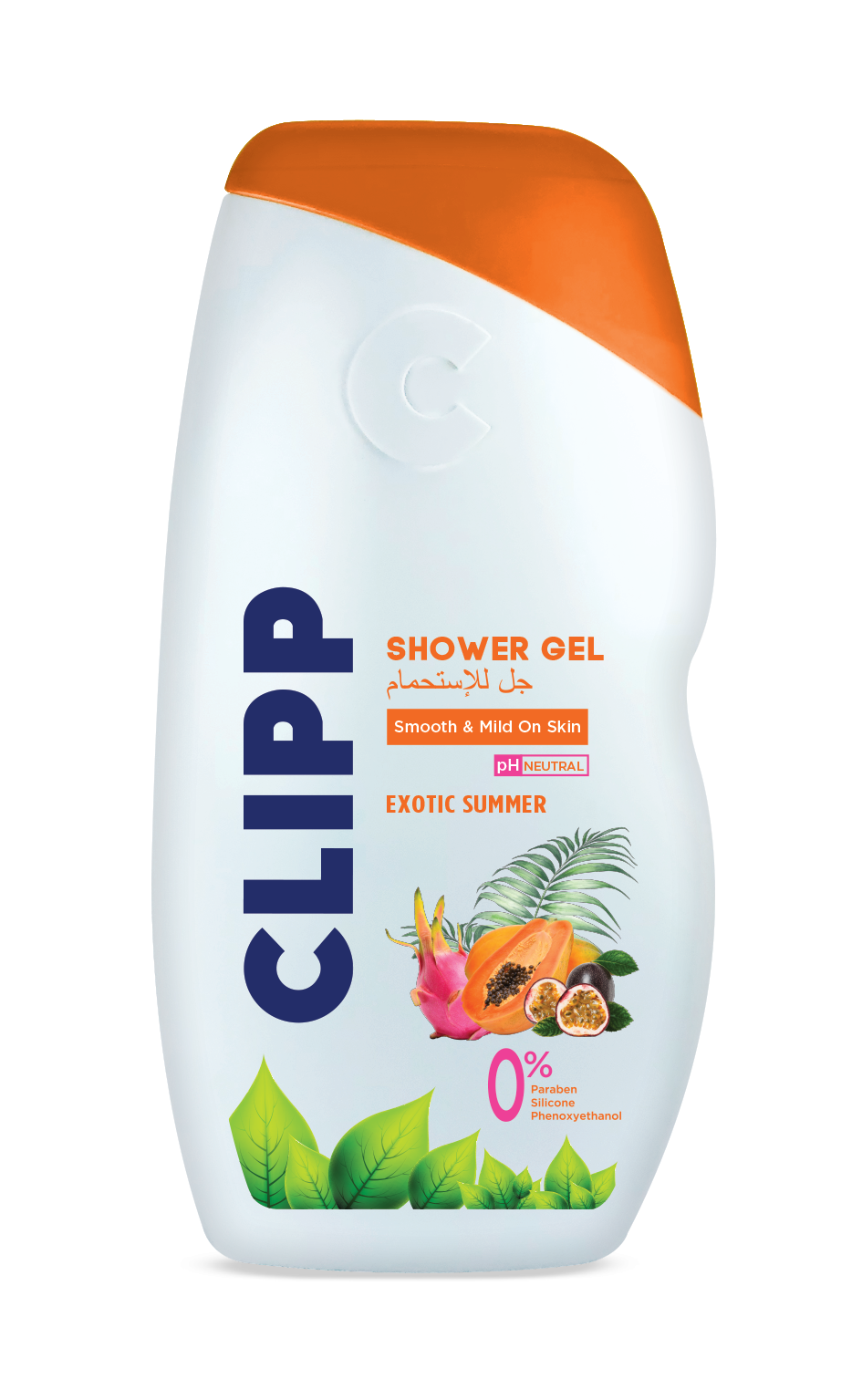 Clipp Shower Gel Exotic Summer Smooth & Mild On Skin PH Neutral 0% Paraben, Silicon, Phenoxyethanol Nourishes Skin and Prevents Dryness and Itchiness 250ml