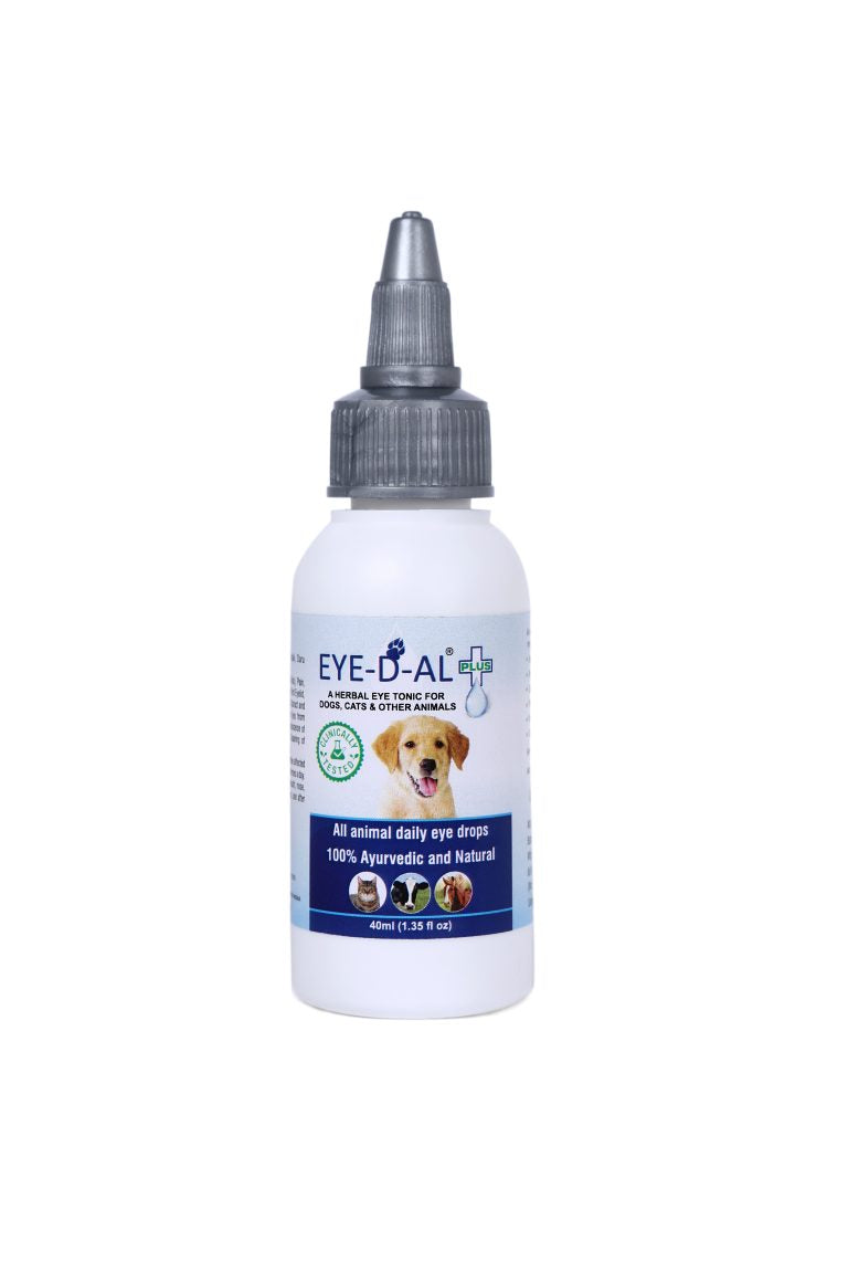Eye-D-Al Plus Herbal Eye Tonic For Dogs,Cats & Other Animals - 100 % Ayurvedic and Natural - All Animal Daily Eye Drops - 40 ml