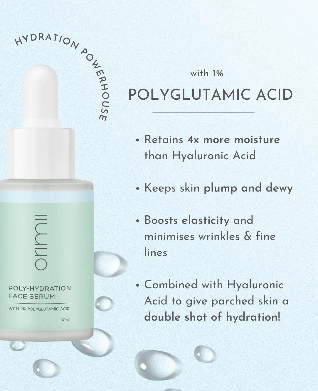 Orimii Poly Hydration Face Serum  - Hydrate your Skin - Natural Fragrance - Safe for Pregnancy & Breastfeeding Mommy - 30 ml