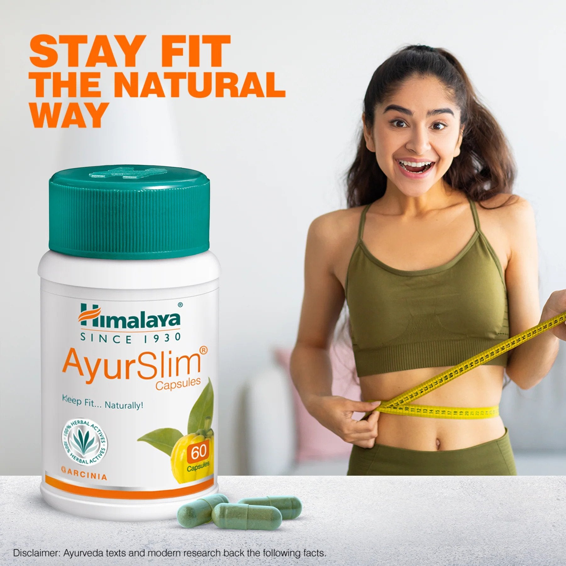 Himalaya Ayurslim Capsules - Keep Fit Naturally - For Weight Management - Reduce Cholestrol and Body Fat  - 60 capsules