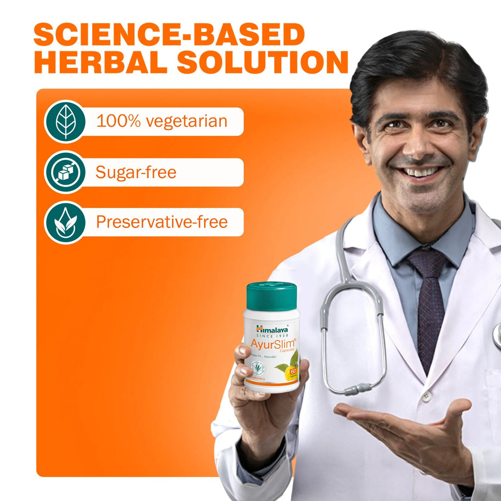 Himalaya Ayurslim Capsules - Keep Fit Naturally - For Weight Management - Reduce Cholestrol and Body Fat  - 60 capsules