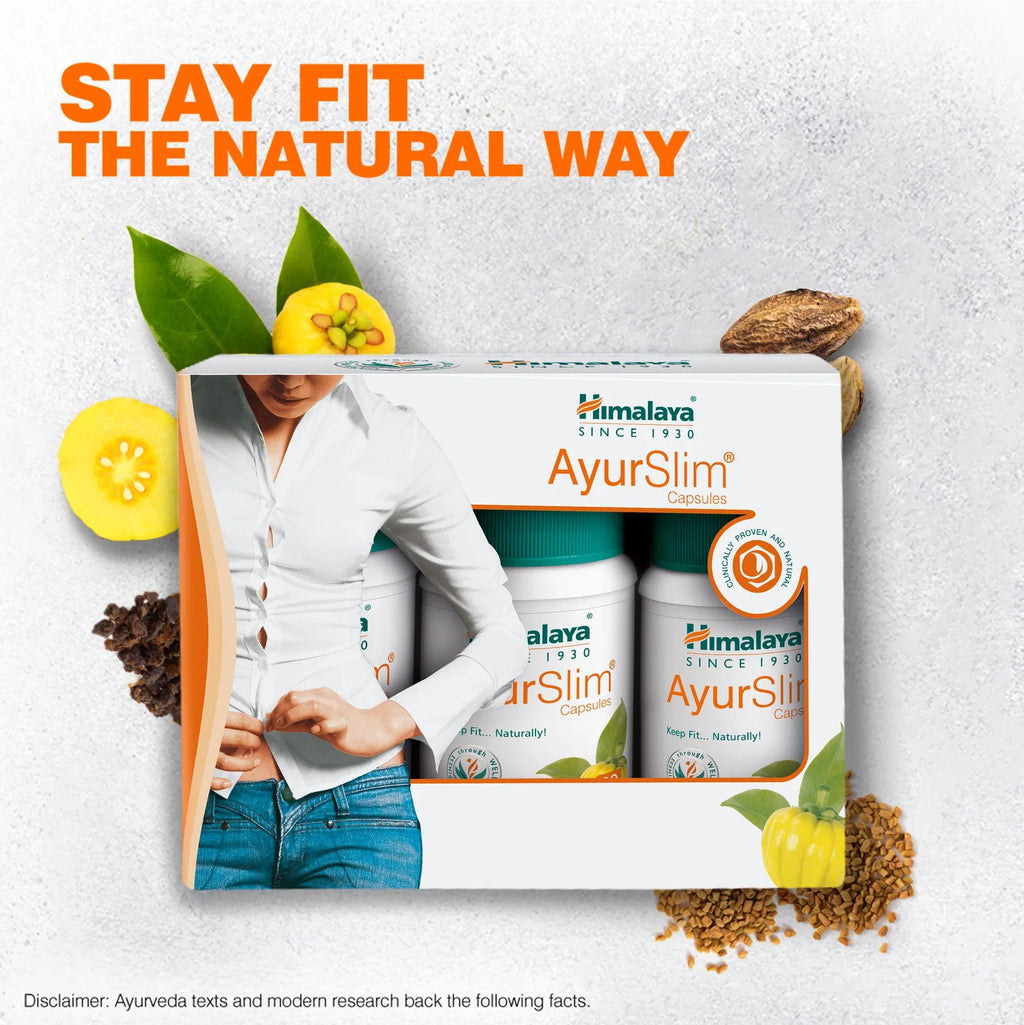Himalaya Ayurslim Capsules - Keep Fit Naturally - For Weight Management - Reduce Cholestrol and Body Fat  - 60 capsules