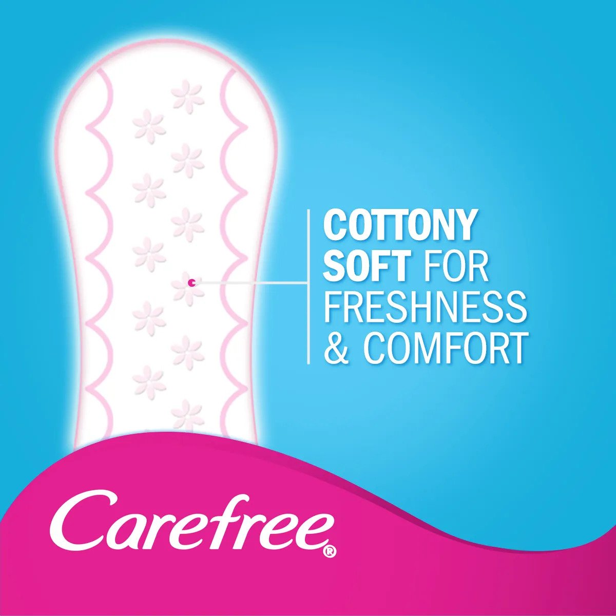Carefree Breathable Unscented Panty Liners - Irritation Free Protection - 20 Liners