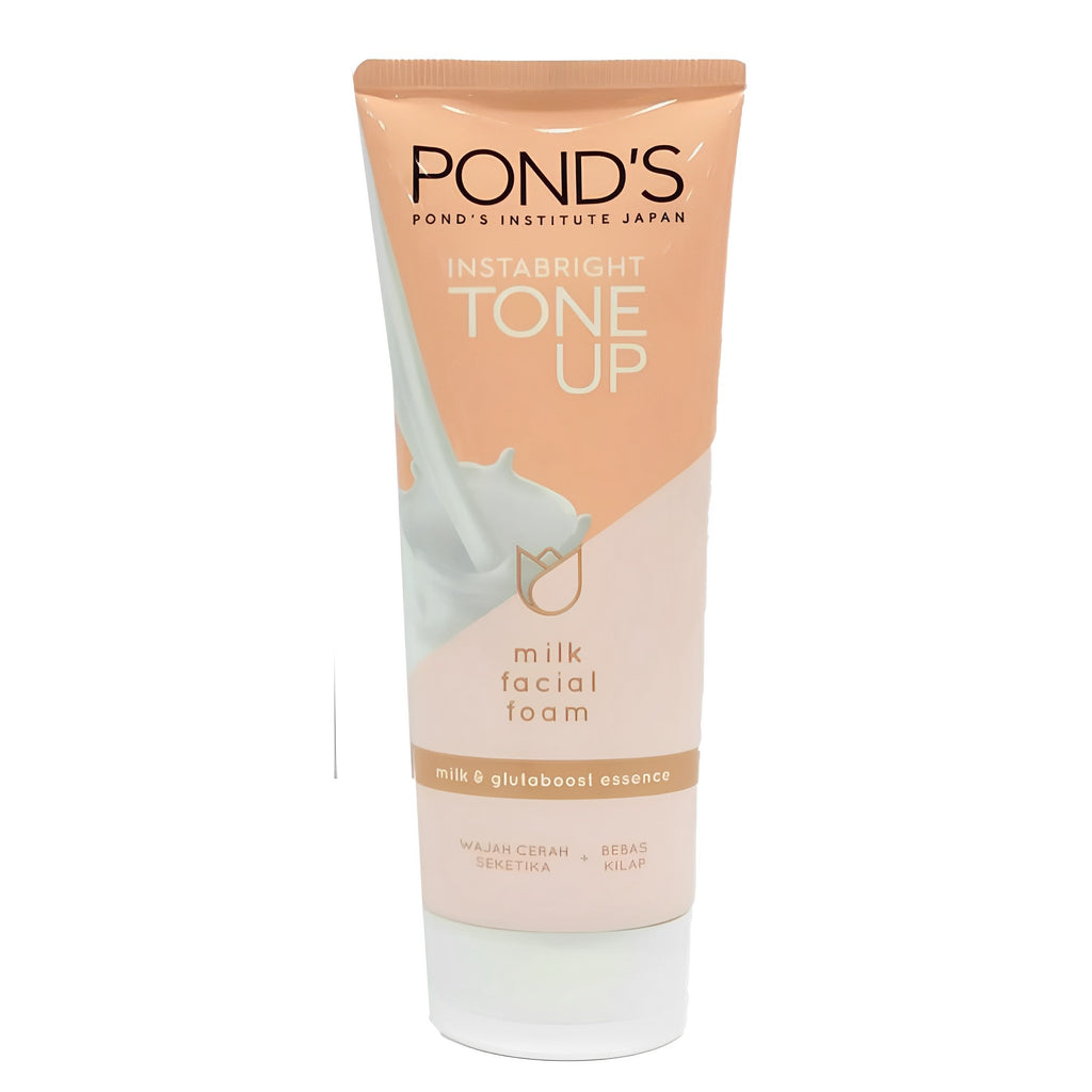 Pond's Insta Bright Tone Up Milk Facial Foam | Milk and Glutaboost Essence | Offers Instantly Bright Skin After Every Wash - 100 g