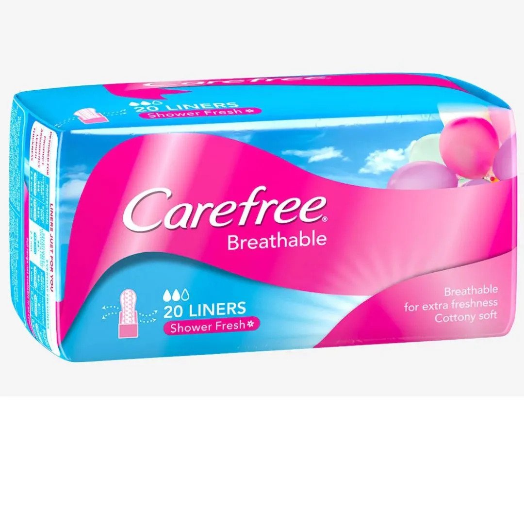 Carefree Breathable Unscented Panty Liners - Irritation Free Protection - 20 Liners