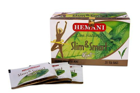 Hemani Slim & Smart Herbal Tea With Mint  - 100% Natural Weight Loss Tea  - Herbal Tea For Relaxation And Refreshment - 20 Tea Bags