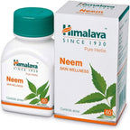 Himalaya Pure Herbs Neem Skin Wellness - Keeps The Skin Healthy & Glowing - Control Acne and Treating Skin Disorders - 250mg - 60Tablet