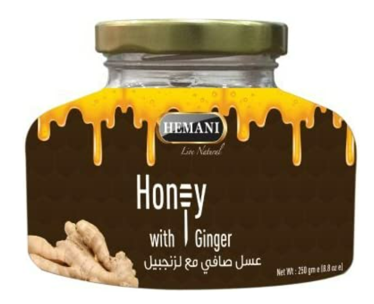 Hemani Honey With Ginger Premium Pure Organic Honey Healing Properties Fights Infections 125 gms