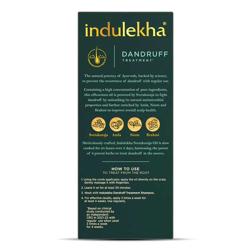 Indulekha Svetakutaja Oil  - Dandruff Treatment - Enriched By Amla Neem & Brahmi - 100 ml