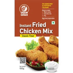 Grain N Grace Instant Fried Chicken Mix - Classic Treat - No Added MSG & Synthetic Colours - Egg Free Preparation - Making Fried Chicken Instantly 100g