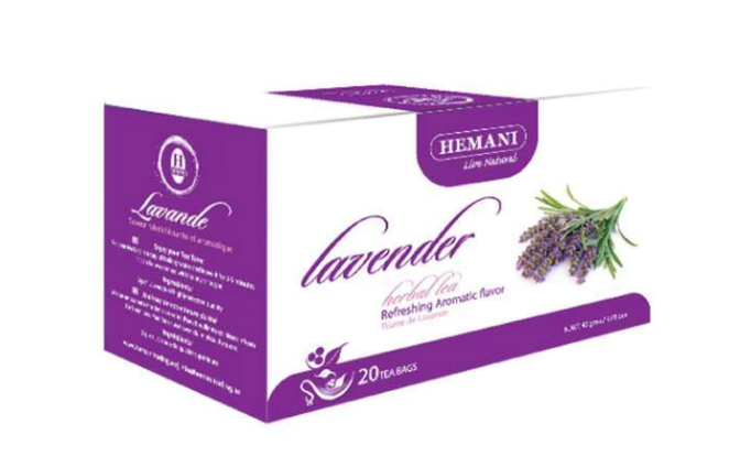 Hemani Lavender Herbal Tea Refreshing Aromatic Flavor 100% Natural & Pure Prevents Stress and Anxiety Immunity Booster 20 Tea Bags - 40gms