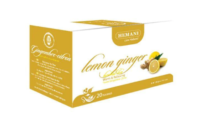 Hemani Lemon and Ginger Herbal Tea 100% Warm & Relieving Weight Loss Tea Prevents Indigestion  20 Tea Bags - 40gms