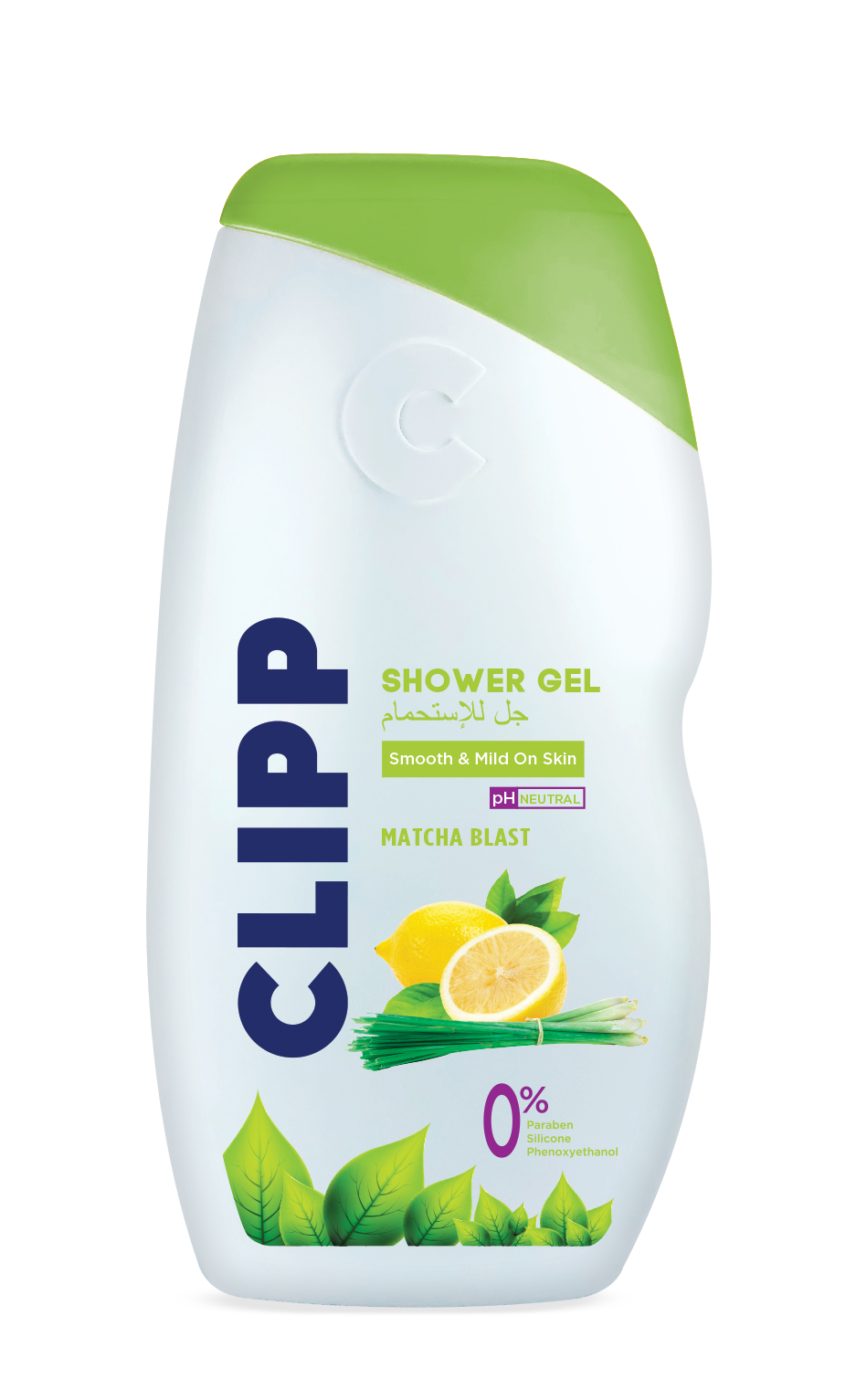 Clipp Shower Gel Matcha Blast Smooth & Mild On Skin PH Neutral 0% Paraben, Silicon, Phenoxyethanol Nourishes Skin and Prevents Dryness and Itchiness  250ml