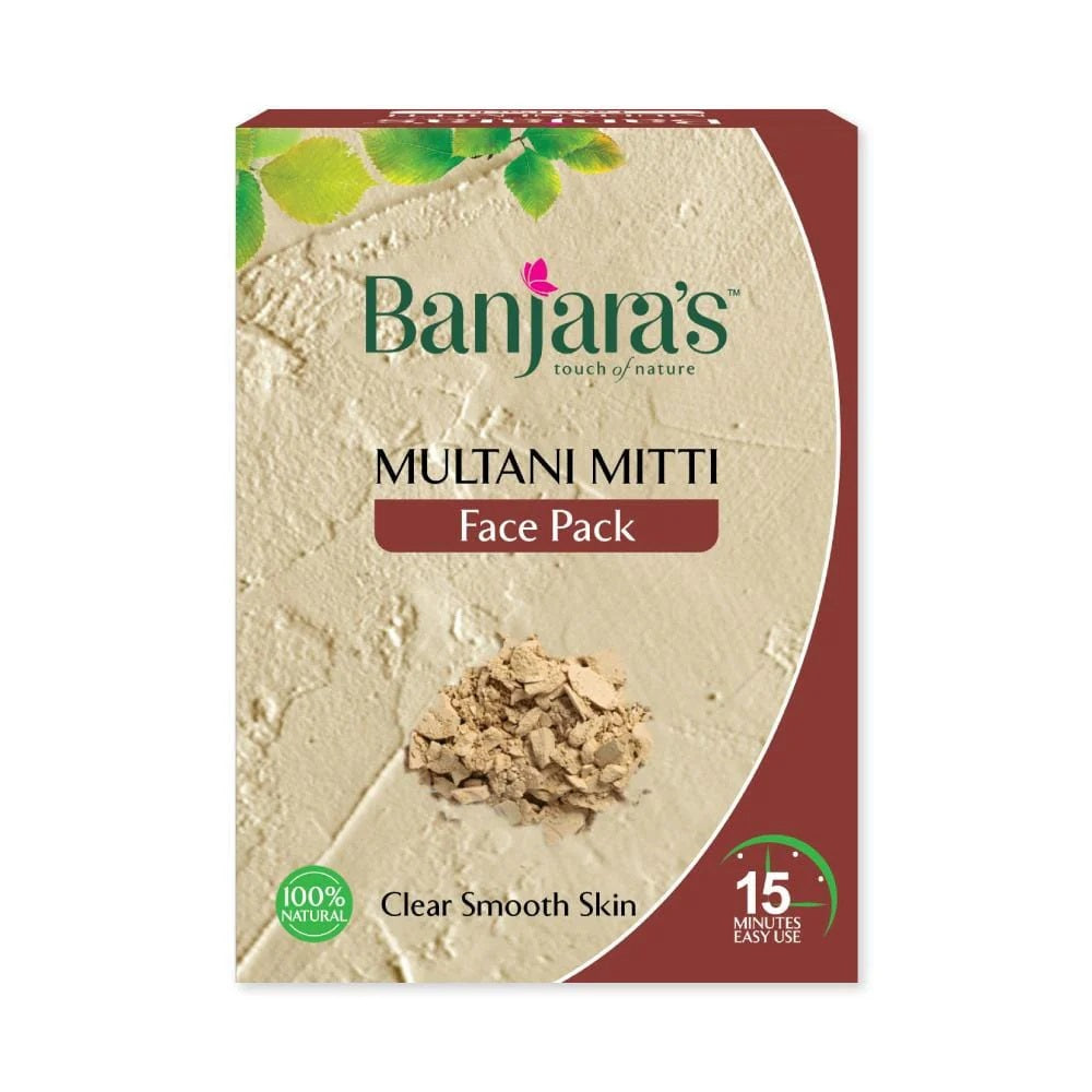 Banjara's Face Pack Multani Mitti  - Cleansing & Rejuvenate the Skin - Absorbs Excess Oil - 100g