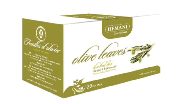 Hemani Olive Leaves Herbal Tea Pleasant & Aromatic Lowers Blood Pressure and Sugar Levels  20 Tea Bags - 40gms