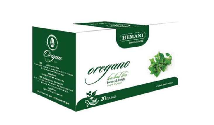 Hemani Oregano Herbal Tea Sweet & Fresh Immunity Booster Treats Respiratory Diseases 20 Tea Bags - 40gms