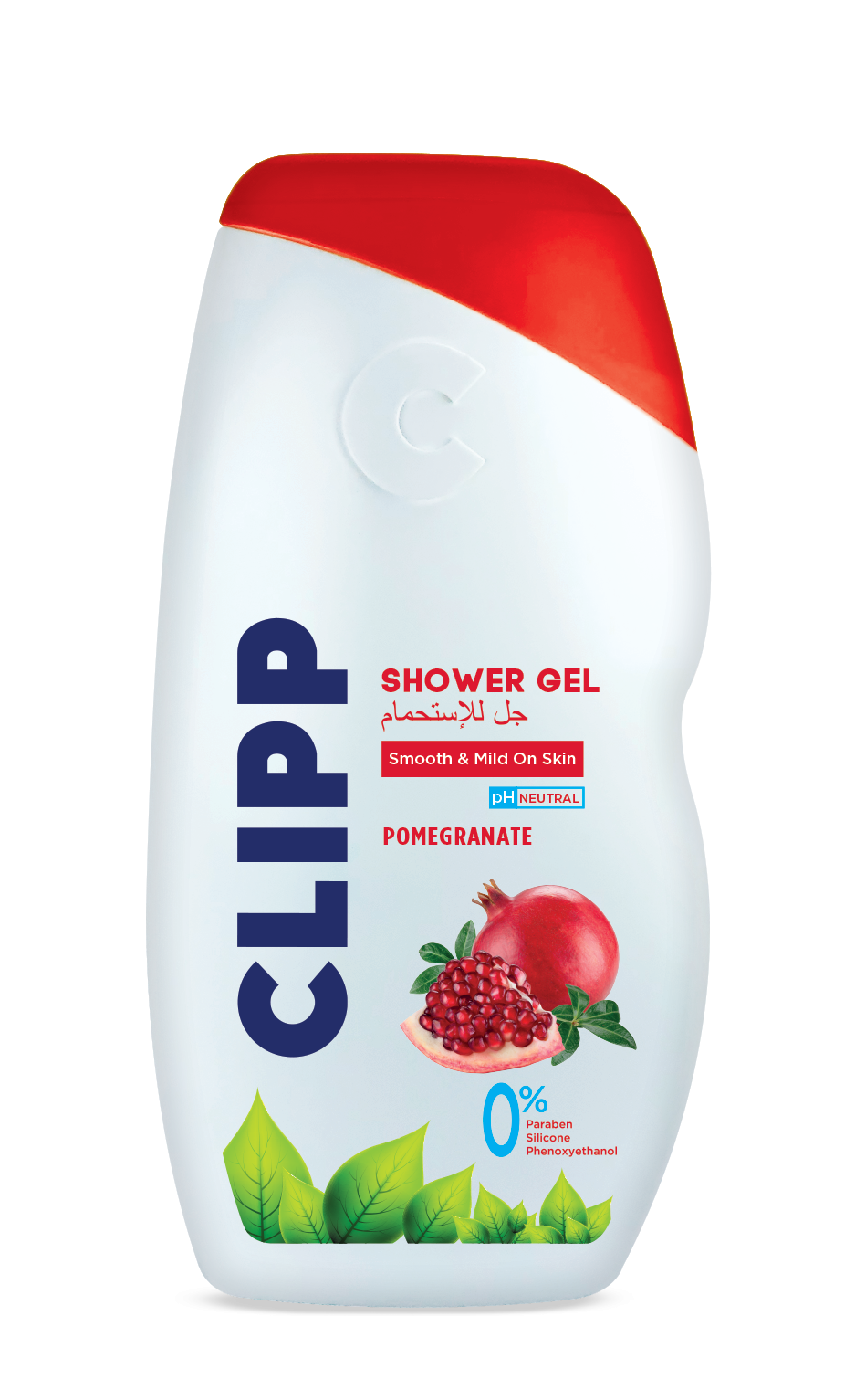 Clipp Shower Gel Pomegranate - Smooth & Mild On Skin - Paraben, Silicon & Phenoxyethanol Free    - 250ml