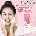 Pond's Bright Beauty Spotless Glow Serum Facial Foam | Triple Action Glow for Extra Nourished, Extra Smooth & Extra Bright Skin - 100 g