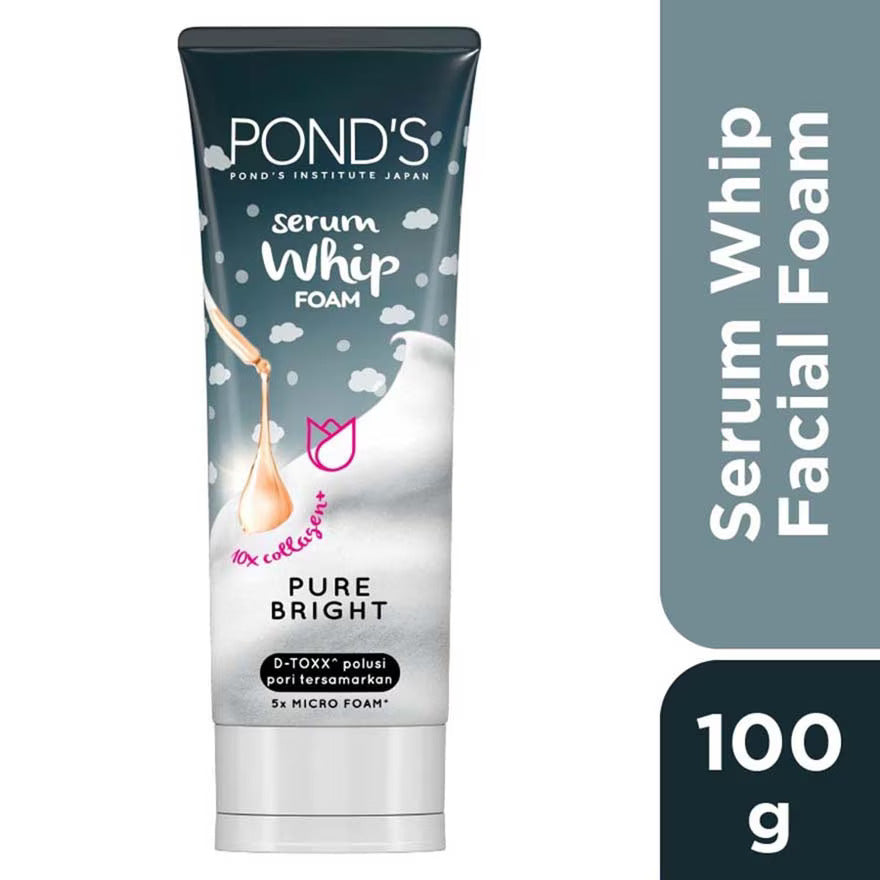Pond's Pure Bright Serum Whip Foam | Formulated with Activated Carbon and Vitamin B3+ | Uncover Your Natural Glow - 100 g