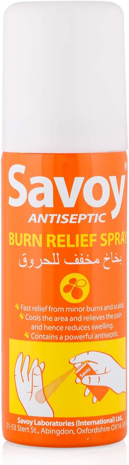 Savoy Antiseptic Burn Relief Spray - To Reduce Pain And Blistering Use As Quickly As Possible - Gives Fast Relief From Minor Burns & Scalds- 50 ml
