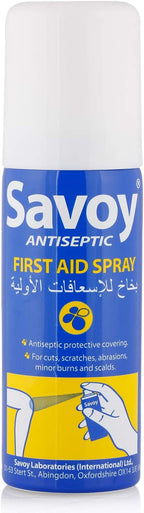 Savoy  Antiseptic First Aid  Spray  - For Cuts, Scratches, Abrasions, Minor Burns & Scalds- Spray For Comprehensive Wound Care And Minor Injuries- 50 ml